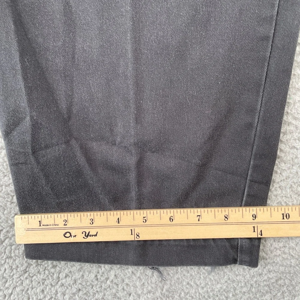 Polo Ralph Lauren Pants Mens 36 Black Andrew Pant Pleated Chino Cotton Frayed